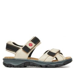 Sandały Rieker. Brązowe sandały Rieker, bez wzorów, bez obcasa, na płaskiej podeszwie, bez zapięcia. Za 259.99 zł.