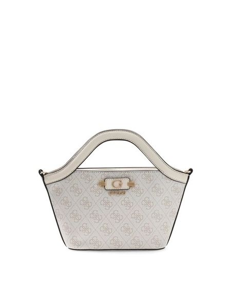 Guess Torebka Lindsey Mini HWSG97 49750 Kremowy. Białe torebki klasyczne Guess, z aplikacjami, ze skóry, bez dodatków. Za 584.99 zł.