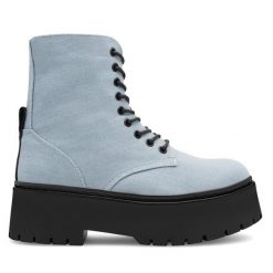 Trzewiki Jenny Fairy. Niebieskie botki Jenny Fairy, bez wzorów, bez obcasa, na płaskiej podeszwie, bez zapięcia. Za 179.99 zł.