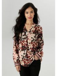 Aniston Bluzka w kolorze beżowo-brązowo-czarnym rozmiar: 48. Brązowe bluzki Aniston, bez wzorów, z wiskozy, bez kołnierzyka, bez ramiączek. Za 56.79 zł.