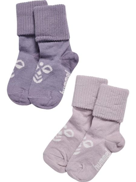 Hummel Skarpety hmlMINI WOOL 2-PACK z wełny – GRAY RIDGE/CLOUD GRAY. Szare skarpety Hummel, bez wzorów, dziergany. Za 96.50 zł.