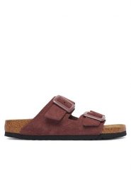 Birkenstock Klapki Arizona Cushion Buckle 1033103 Różowy ciemny. Czerwone klapki Birkenstock, bez wzorów, ze skóry, bez obcasa. Za 629.99 zł.