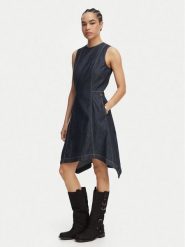 G-Star Raw Sukienka jeansowa D29077-D539 Granatowy Regular Fit. Niebieskie sukienki G-Star Raw, m, bez wzorów, z bawełny, retro, bez kołnierzyka, bez ramiączek. Za 539.99 zł.