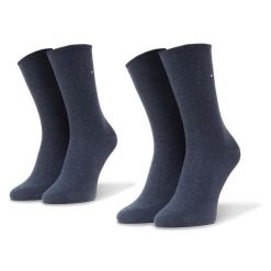 Skarpety długie Tommy Hilfiger. Niebieskie skarpety TOMMY HILFIGER, bez wzorów. Za 39.99 zł.