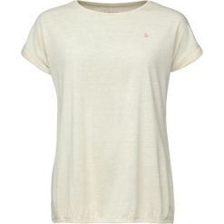 T-shirt damski LOAP Buda z nicią Lurex, lniany beż. Brązowe t-shirty LOOP, bez wzorów, ze lnu, bez kołnierzyka, bez ramiączek. Za 152.99 zł.