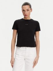 Calvin Klein Jeans T-Shirt Placed Institutional J20J225524 Czarny Slim Fit. Czarne t-shirty Calvin Klein Jeans, xl, bez wzorów, z bawełny, bez kołnierzyka, bez ramiączek. Za 99.99 zł.