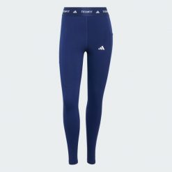 Legginsy Techfit Stash Pocket Full-Length. Niebieskie legginsy Adidas, bez wzorów, z materiału. Za 199.00 zł.