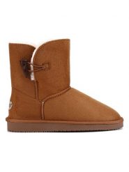 Blackfield Botki zimowe "Anais" w kolorze jasnobrązowym rozmiar: 37. Brązowe botki Blackfield, na zimę, z aplikacjami, z materiału, z okrągłym noskiem, bez obcasa, bez zapięcia. Za 130.99 zł.
