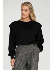 Nife Bluza w kolorze czarnym rozmiar: 38. Czarne bluzy Nife, bez wzorów, bez kaptura. Za 150.02 zł.