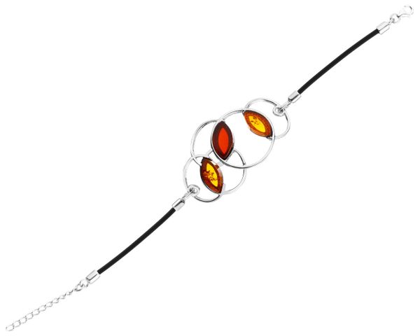 Bransoletka srebrna z bursztynem. Szare bransoletki Apart, z bursztynem, srebrne. W wyprzedaży za 279.30 zł.