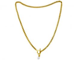 Naszyjnik ze stali szlachetnej z perłą. Naszyjniki Elixa, z perłą, ze stali. Za 219.00 zł.