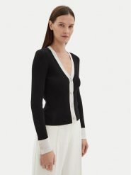 Motivi Kardigan M4376000732N Czarny Slim Fit. Czarne kardigany Motivi, m, bez wzorów, z wiskozy. Za 139.99 zł.