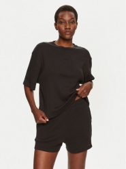 Boss Piżama Betty 50520249 Czarny Relaxed Fit. Czarne piżamy Boss, bez wzorów, z bawełny, bez ramiączek. Za 479.99 zł.
