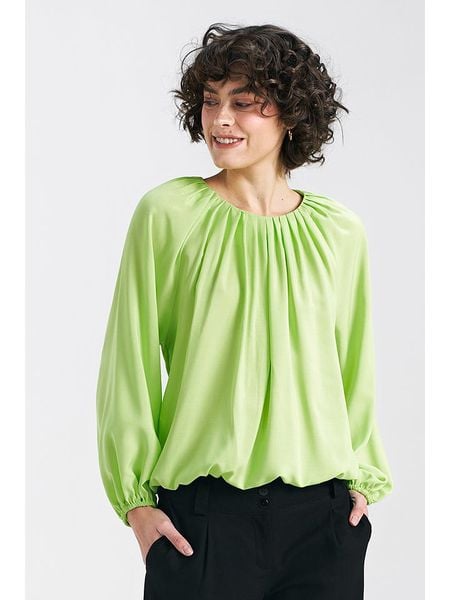 Nife Bluzka w kolorze zielonym rozmiar: 40/42. Zielone bluzki Nife, bez wzorów, z wiskozy, bez kołnierzyka, bez ramiączek. Za 122.38 zł.