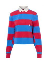 Polo Ralph Lauren Damska bluza polo Kobiety Bawełna (100%) niebieski|czerwony w paski, M. Czerwone bluzy Polo Ralph Lauren, m, bez wzorów, z bawełny, bez kołnierzyka, bez ramiączek. Za 819.95 zł.