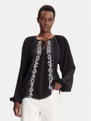 Desigual Bluzka Tallo 25WWBW07 Czarny Loose Fit. Czarne bluzki Desigual, l, bez wzorów, z wiskozy, bez kołnierzyka, bez ramiączek. Za 369.99 zł.