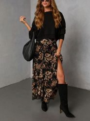 LA Angels Spódnica w kolorze czarnym rozmiar: L. Czarne spódnice LA Angels, na co dzień, l, bez wzorów, maxi, asymetryczne. Za 196.24 zł.