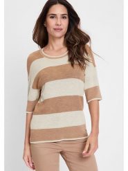 Olsen Sweter w kolorze jasnobrązowo-beżowym rozmiar: 36. Brązowe swetry Olsen, bez wzorów, bez ramiączek. Za 117.99 zł.