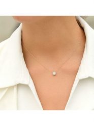 CARATELLI Złoty naszyjnik "Délicat" z zawieszką - dł. 38 cm rozmiar: onesize. Szare naszyjniki CARATELLI, z diamentem, złote. Za 3,830.73 zł.