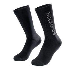 Skarpety rowerowe odblaskowe unisex antybakteryjne. Czarne skarpety ROCKBROS, bez wzorów, z elastanu. Za 43.60 zł.