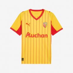 Koszulka piłkarska Puma RC Lens 24/25 domowa. Żółte bluzki Puma, s, bez wzorów, ze lnu, sportowe, bez kołnierzyka, bez ramiączek. Za 419.99 zł.