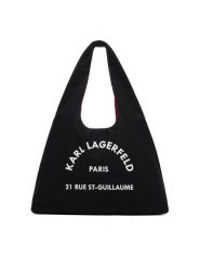 KARL LAGERFELD Torebka B1W50015 Czarny. Czarne torebki klasyczne KARL LAGERFELD, bez wzorów, z materiału, bez dodatków. Za 389.99 zł.