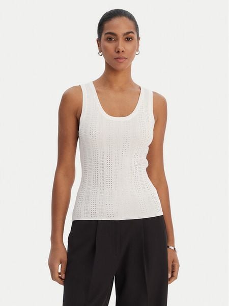 Fracomina Top FR26ST4005K524R9 Écru Slim Fit. Topy Fracomina, s, bez wzorów, z wiskozy, bez kołnierzyka, bez ramiączek. Za 329.99 zł.