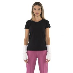 Koszulka Damen-Kurzarm z Leone 1947 Nigdy bez plakietki. Czarne bluzki LEONE 1947 APPAREL, bez wzorów, z bawełny, sportowe, bez kołnierzyka, bez ramiączek. W wyprzedaży za 69.02 zł.