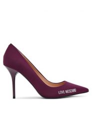 LOVE MOSCHINO Szpilki JA10299G1NIM055641 Bordowy. Czerwone szpilki Love Moschino, bez wzorów, z materiału, bez obcasa, na szpilce, bez zapięcia. Za 929.99 zł.