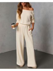 Milan Kiss 2-częściowy zestaw w kolorze beżowym rozmiar: M. Brązowe spodnie dresowe Milan Kiss, m, bez wzorów, z dresówki. Za 173.99 zł.