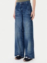 Guess Jeansy W5YA2F D5R0D Niebieski Baggy Fit. Niebieskie jeansy Guess, z aplikacjami. Za 669.99 zł.