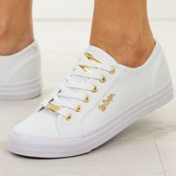 Białe trampki damskie Lee Cooper 4074. Białe trampki Lee Cooper, bez wzorów, z jeansu, bez zapięcia. Za 149.00 zł.