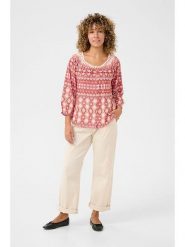 Cream Bluzka w kolorze czerwono-kremowym rozmiar: 40. Czerwone bluzki Cream, bez wzorów, z wiskozy, bez kołnierzyka, bez ramiączek. Za 104.99 zł.