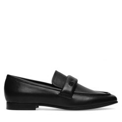 Lordsy GINO ROSSI. Czarne lordsy Gino Rossi, bez wzorów, bez obcasa, bez zapięcia. Za 279.99 zł.