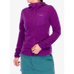Bluza z kapturem damska Rab Tecton Hoody. Fioletowe bluzy RAB, m, bez wzorów, z kapturem. Za 377.99 zł.