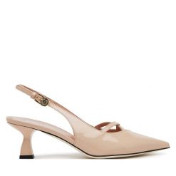 Sandały Pollini. Brązowe sandały Pollini, bez wzorów, bez obcasa, na słupku, bez zapięcia. Za 1,679.00 zł.