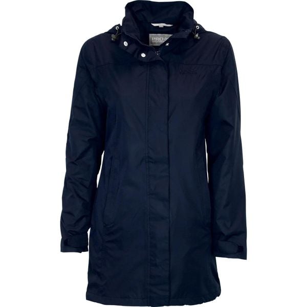 Płaszcz damski Pro-X Elements Jenna. Niebieskie płaszcze PRO-X ELEMENTS, bez wzorów, z materiału, z kapturem. Za 488.50 zł.