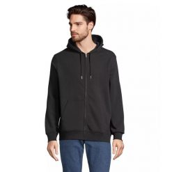 Bluza z kapturem i zamkiem błyskawicznym Sol's Calipso. Czarne bluzy SOL'S, m, bez wzorów, z bawełny, z kapturem. Za 177.80 zł.