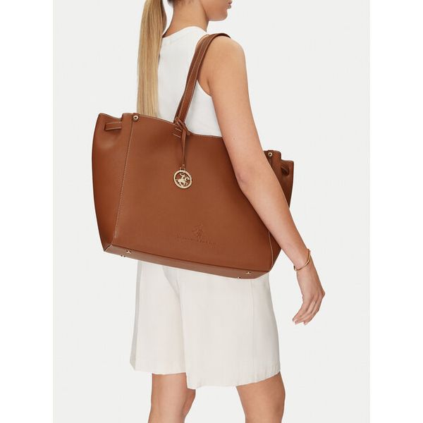 Torebka Beverly Hills Polo Club. Brązowe shopper Beverly Hills Polo Club, bez wzorów, bez dodatków. Za 135.99 zł.
