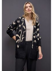 Street One Kardigan w kolorze czarno-kremowym rozmiar: 40. Brązowe kardigany Street One, bez wzorów, z bawełny. Za 174.84 zł.