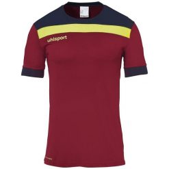 Polo Uhlsport Offense 23. Czerwone koszulki polo Uhlsport, bez wzorów, z materiału, bez kołnierzyka, bez ramiączek. Za 125.50 zł.