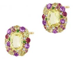 Kolczyki z żółtego złota z brylantami, kamieniami ozdobnymi i szlachetnymi - próba 585. Żółte kolczyki Apart, z brylantem, złote. Za 6,190.00 zł.