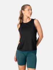 KARI TRAA Top sportowy "Ava" w kolorze czarnym rozmiar: S. Czarne koszulki sportowe Kari Traa, bez wzorów, z materiału, bez ramiączek, outdoorowe. Za 100.99 zł.