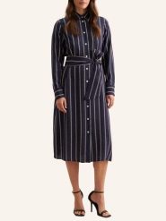 Seidensticker Sukienka w kolorze granatowo-białym rozmiar: 38. Białe sukienki Seidensticker, na co dzień, bez wzorów, z tkaniny, bez kołnierzyka, bez ramiączek, midi, proste. Za 247.69 zł.