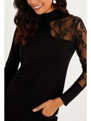 Milan Kiss Bluzka w kolorze czarnym rozmiar: XL. Czarne bluzki Milan Kiss, xl, bez wzorów, z koronki, bez kołnierzyka, bez ramiączek. Za 113.99 zł.