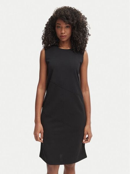 Calvin Klein Sukienka codzienna LV044F215G Czarny Regular Fit. Czarne sukienki Calvin Klein, na co dzień, s, bez wzorów, z syntetyku, bez kołnierzyka, bez ramiączek, proste. Za 431.99 zł.