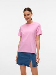 Vero Moda Koszulka w kolorze jasnoróżowym rozmiar: M. Różowe bluzki Vero Moda, m, bez wzorów, z bawełny, bez kołnierzyka, bez ramiączek. Za 70.95 zł.