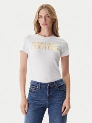 Versace Jeans Couture T-Shirt 79HAHT02 CJ03T Biały Regular Fit. Białe t-shirty Versace Jeans Couture, xxs, bez wzorów, z bawełny, bez kołnierzyka, bez ramiączek. Za 569.99 zł.