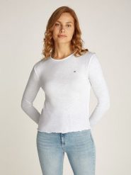TOMMY JEANS Koszulka w kolorze białym rozmiar: M. Białe bluzki Tommy Jeans, m, bez wzorów, z jeansu, bez kołnierzyka, bez ramiączek. Za 114.44 zł.