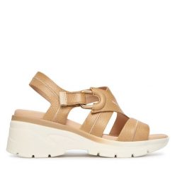 Sandały Hispanitas. Brązowe sandały Hispanitas, bez wzorów, bez obcasa, na płaskiej podeszwie, bez zapięcia. Za 609.99 zł.